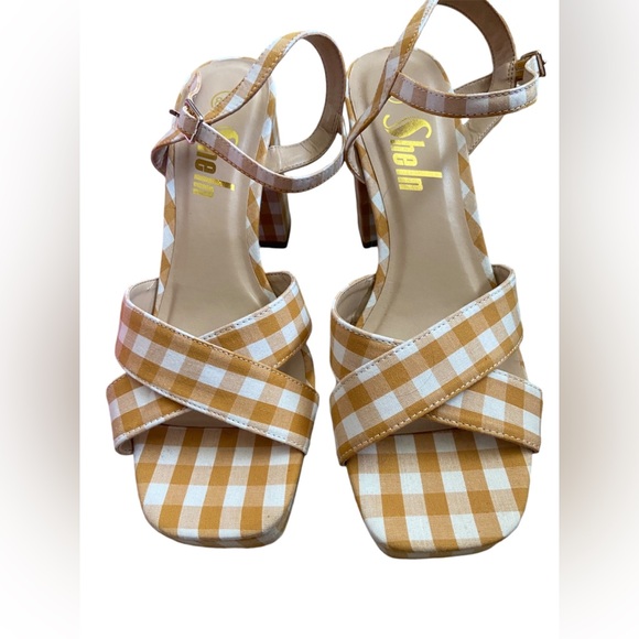 SHEIN plaid strappy square toe heels size 8.5 NWOT - Picture 2 of 6